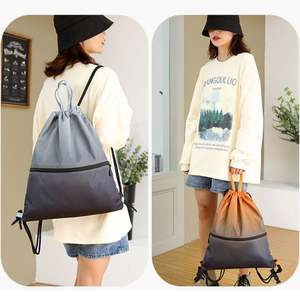 Sac à dos à cordon de serrage en polyester avec logo personnalisé, vente en gros, réutilisable, pour le sport, la salle de sport, le plein air, sac de rangement - Product Image 6