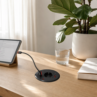Prise de bureau encastrée fixe 16A 20W à charge rapide Type-C 1-2 ports 3 prises ignifuges