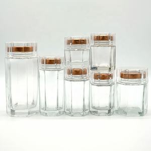 Bocal en verre de nid d'oiseau hexagonal de haute qualité 90ml 180ml 380ml 730ml avec récipient de stockage à couvercle scellé - Product Image 6
