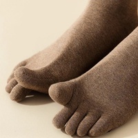 Chaussettes personnalisées de haute qualité à 5 orteils Crew Corée Japon Chaussettes en coton, unies, respirantes et antimicrobiennes