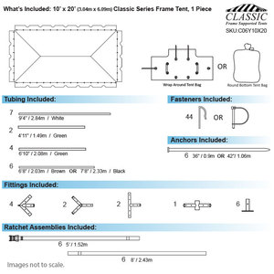 Tenda in PVC con Telaio in Lega di Alluminio Celina per Eventi e Fiere all'Aperto 10 ft <span class=keywords><strong>X</strong></span> 20 ft (<span class=keywords><strong>3</strong></span> m <span class=keywords><strong>X</strong></span> <span class=keywords><strong>6</strong></span> M) - Product Image 3