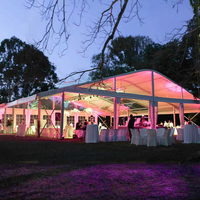 Grande tente de réception transparente, chapiteau extérieur imperméable pour mariages et événements