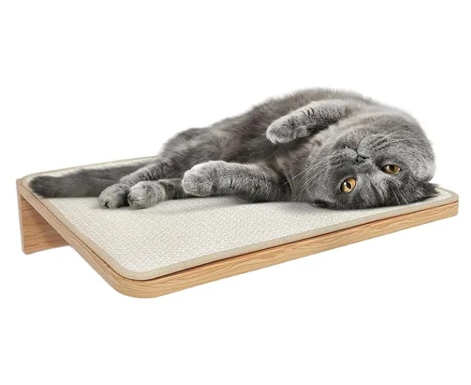 Kattenwandplank Met Kattenkrabmat Kattenmuurmeubilair Houten Planken Wandbedden Voor Springend Slapen