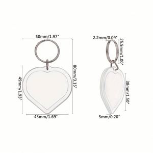 Wholesale <b>Custom</b> Acrylic <b>Keychain</b>, Plastic Photo Frame Key Ring for DIY Logo, Name Card, Personalized Gift - Product Image 5