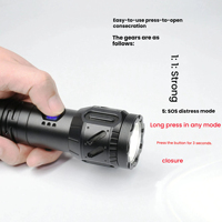 Linterna de Alta Potencia de 30W, Luz Fuerte de Largo Alcance de 6000m, Iluminación Láser Blanca, Carga TIPO-C