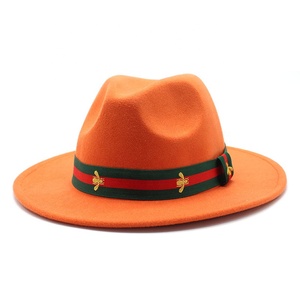 Envío gratis al por mayor de lujo de diseñador vintage occidental <span class=keywords><strong>Rosa</strong></span> Panamá mujeres hombres de lana de fieltro sombreros de lana hombres con logotipo personalizado - Product Image 5