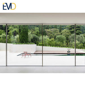 Modern Design High Quality Villa Outdoor Patio Narrow Aluminium Frame <b>Sliding</b> Glass <b>Door</b> - Product Image 3