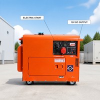 Generator Diesel Senyap 50Hz Portabel Starter Elektrik Output 12V DC Voltmeter Digital Stopkontak Ganda untuk Cadangan Rumah
