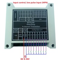Contrôleur IO bidirectionnel RF 8 canaux 433 MHz DC 12V LoRa RTTXA08 RTRXB08 avec indicateur de retour LED et sortie relais NPN