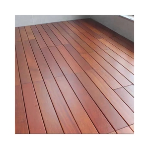 Dalles de terrasse en bois Kempas pour intérieur et extérieur, imperméables, contemporaines, antidérapantes, à emboîtement - Product Image 3