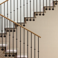 Rampe d'escalier minimaliste en fer, aluminium et acier inoxydable, finition miroir, installation facile, résistante à la rouille et à l'eau, pour villa