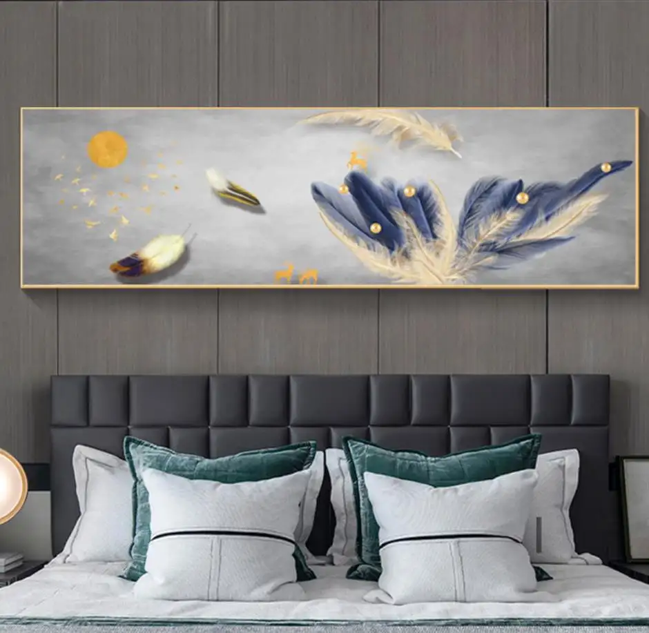 Cheap crystal painting easy abstract design feather art design decoration paintings for room wall