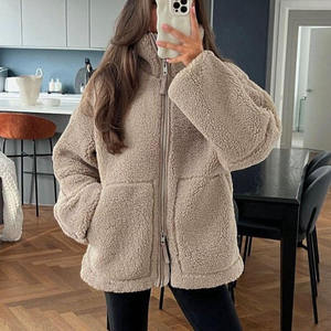 <span class=keywords><strong>Veste</strong></span> en sherpa épaisse d'hiver, manteau chaud pour femmes, manteau épais en peau d'agneau pour femmes, manteau pour femmes brodé sur mesure - Product Image 2