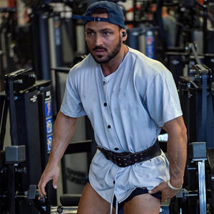 OEM Oversize 100% Polyester Cardigan Sans Col Maillot à Manches Courtes pour Fitness Sports Respirant Vêtements de Sport Tendance - Product Image 2