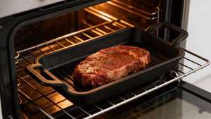 Cast Iron Single Set Meal Grilled <strong>Fish</strong> Rice Rectangular Commercial Korean Binaural Induction Cooker Striped Roasting <strong>Pot</strong> - Product Image 4