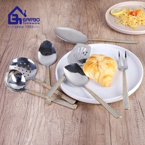 Chuyên Nghiệp Thép Không Gỉ Tiện Ích Nhà Bếp Với Vàng Xử Lý Sang Trọng Thép Không Gỉ Đồ Dùng Nhà Bếp Thiết Lập Nhà Nấu Ăn Công Cụ - Product Image 3