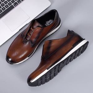 Chaussures pour hommes en cuir véritable, légères, confortables, décontractées, de luxe, pour l'automne, mariage, bureau, sport, mode - Product Image 5