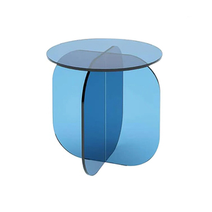Table basse colorée acrylique Table basse ronde canapé thé plexiglas acrylique support Transparent à côté de la table - Product Image 4