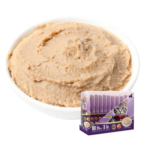 Pâté Mousse <span class=keywords><strong>Gourmet</strong></span> 85g pour <span class=keywords><strong>Chat</strong></span>, Saveurs Poulet, Thon, Saumon, Vente Chaude, Fabrication Chinoise, Sachets de Nourriture Humide pour <span class=keywords><strong>Chat</strong></span>, OEM, Vente en Gros, Friandise - Product Image 5
