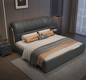 Letti Imbottiti Moderni King e Queen in Ecopelle Morbida, Struttura Letto Matrimoniale in Schiuma, Set di Mobili per Camera da Letto per <span class=keywords><strong>Adulti</strong></span>, Vendita all'Ingrosso - Product Image 6