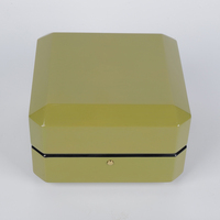 Boîte à montres de luxe en bois carré en cuir PU et métal avec intérieur en MDF mallette de rangement élégante pour montres