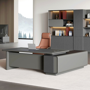 Muebles de oficina modernos Escritorio de oficina de madera de gama alta en forma de L jefe ejecutivo gerente Escritorio de oficina - Product Image 1