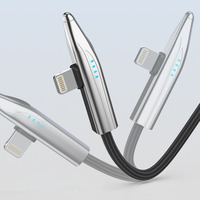 Cable de Carga Rápida Tipo-C a C de 90 Grados, de Nailon, 3A, 60W PD (240W Máx.), para Ahorrar Espacio, Compatible con IOS, MacBook y Laptop