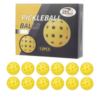 Lot de 12 balles de pickleball de qualité supérieure approuvées par l'USAP, 40 et 26 trous, balles de pickleball extérieures/intérieures avec boîte de couleur, parfaitement équilibrées