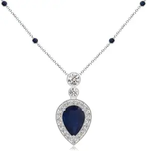 926 Sterling Silver Topaz Blue Stone Diamond And Sapphire Necklace and aquamarine Oval Cut London Blue Topaz