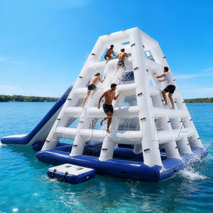 Parque Acuático Inflable con Tobogán Triangular, <span class=keywords><strong>Torre</strong></span> <span class=keywords><strong>de</strong></span> Escalada, <span class=keywords><strong>Torre</strong></span> <span class=keywords><strong>de</strong></span> Salto Flotante, Uso Residencial, Material <span class=keywords><strong>de</strong></span> PVC - Product Image 1