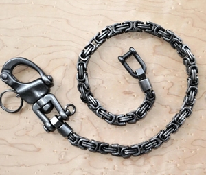 Chaîne de portefeuille en acier inoxydable réglable finition plaquée argent chaîne robuste et durable pour les motards et les rockers chaîne de portefeuille élégante - Product Image 4