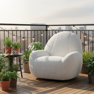 Sillón de Terciopelo Minimalista Italiano con un Sillón Individual Suave y Patas de Madera para Sala de Estar o Balcón, Estilo de Diseñador - Product Image 6