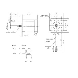 Motore <span class=keywords><strong>Stepper</strong></span> Ibrido Anti-Interferenza a 2 Fasi <span class=keywords><strong>Nema</strong></span> <span class=keywords><strong>17</strong></span> 0.58Nm 2.3V 2.3A 1.8 Gradi per CNC Stampante 3D HEMM HEM-17D6405-SE - Product Image 3
