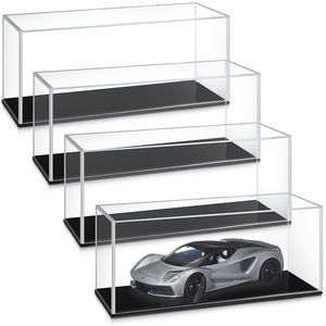 High Quality Custom Luxury Transparent Acrylic Water Resistant for Freestanding Car Model <b>Display</b> <b>Case</b> Modern Style Black - Product Image 4