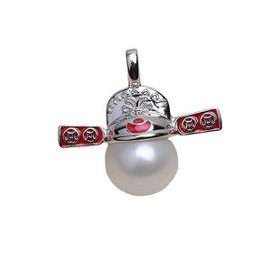 Pendentif en argent S925, symbole de richesse, accessoires de bijoux DIY pour femmes, plateau vide pour perles baroques de 10 à 15 mm, semi-fini, 3979 - Product Image 5