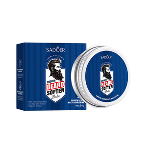 Baume adoucissant pour barbe SADOER 50g à l'huile de Jojoba et d'Argan, hydratation longue durée, effet brillant et soyeux, pour le coiffage et l'entretien masculin - Product Image 1
