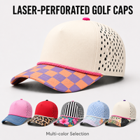 Casquette de baseball X&K personnalisée respirante blanche et vert olive imperméable avec logo brodé, patch tissé, trou découpé au laser et corde, idéale pour le golf