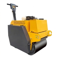Compacteur vibrant portatif à double tambour en acier, à essence, petit rouleau compresseur pour le compactage de l'asphalte