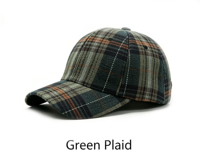 Casquette de baseball vintage en mélange de laine à carreaux, casquette classique à visière incurvée à motif écossais, chapeau unisexe tendance pour toutes les saisons, vente en gros