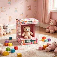 Boîte d'emballage pliable en papier pour thé, desserts au chocolat, cosmétiques, aliments, jouets, avec fenêtre en PVC pour jouets et poupées d'enfants