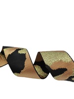 Ruban jacquard en spandex/nylon de 38 mm, fil doré et argenté, respectueux de l'environnement, pour vêtements, ceinture, sangle large de 3,8 cm, camouflage