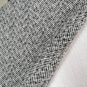 แฟชั่น Herringbone ประณีตโพลีเอสเตอร์ Tweed ขนสัตว์ผ้าทอ - Product Image 4