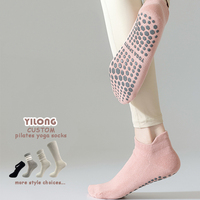 Chaussettes de sport en coton compressif de haute qualité Yilong, logo flou, design personnalisé, chaussettes de yoga et de Pilates imperméables pour femmes