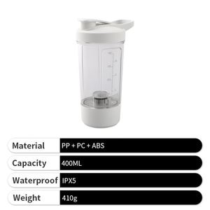 2026 Portable Electric <b>Bottle</b> Small 400Ml Plastic Usb Charging <b>Protein</b> Shaker Cup for Gym - Product Image 4