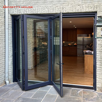 Puerta Plegable Moderna de Aleación de Aluminio, Insonorizada, con Rotura de Puente Térmico y Vidrio Templado, para Patios de Apartamentos y Hospitales