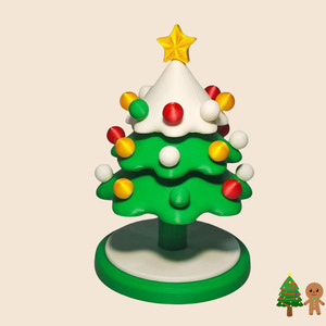 Árbol de Navidad Giratorio de Plástico Impreso en 3D y Papá Noel, Adorno Coleccionable de Navidad, Juguete de Rompecabezas - Product Image 1