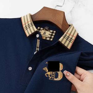 Haute qualité hommes à manches courtes décontracté pour Polo brodé robe d'été carré Style formel-disponible en gros - Product Image 5