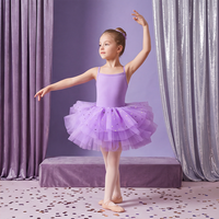 Tutu de danse pour filles en tulle brillant bleu clair, vêtements d'entraînement, vêtements de danse