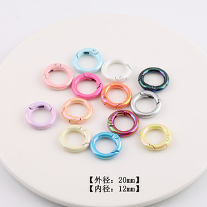 Hebilla de puerta en forma de U colorida con anillo de resorte, 20mm 25mm, clip metálico, accesorios de joyería DIY para la fabricación de dijes para bolsos - Product Image 3