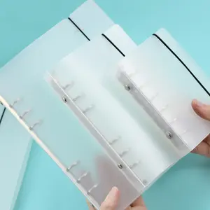 Hengyao lixadeira personalizada de plástico pp, cobertura transparente do caderno anel binder, pasta